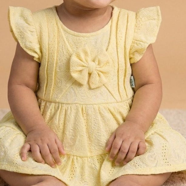 Pale Yellow Ruffle Frock