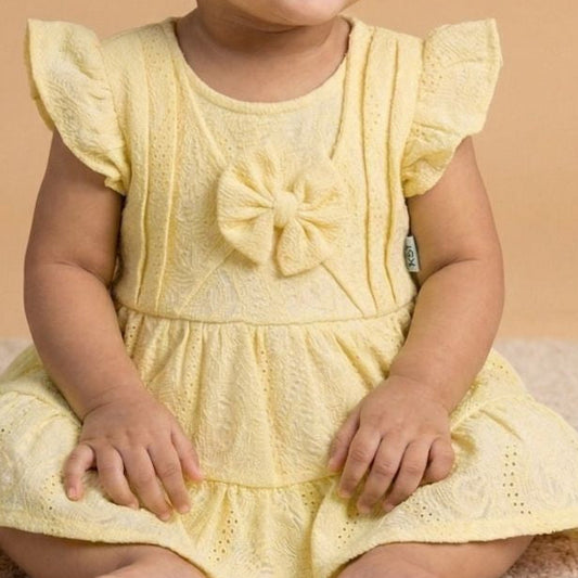 Pale Yellow Ruffle Frock
