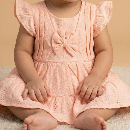 Pastel Peach Ruffle Frock