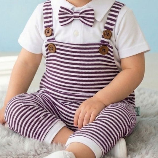 Striped Dungaree Set