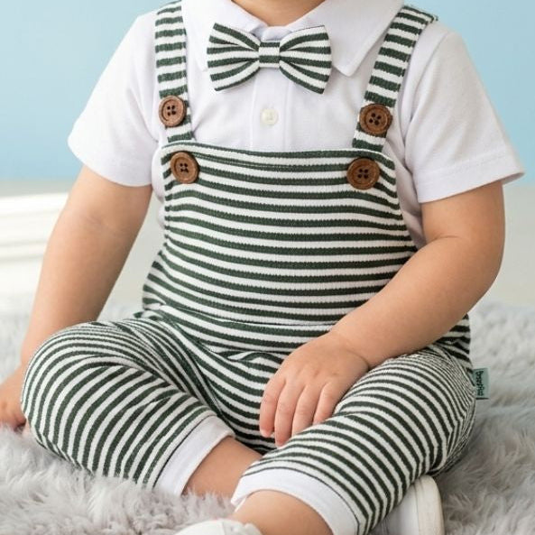 Striped Dungaree Set