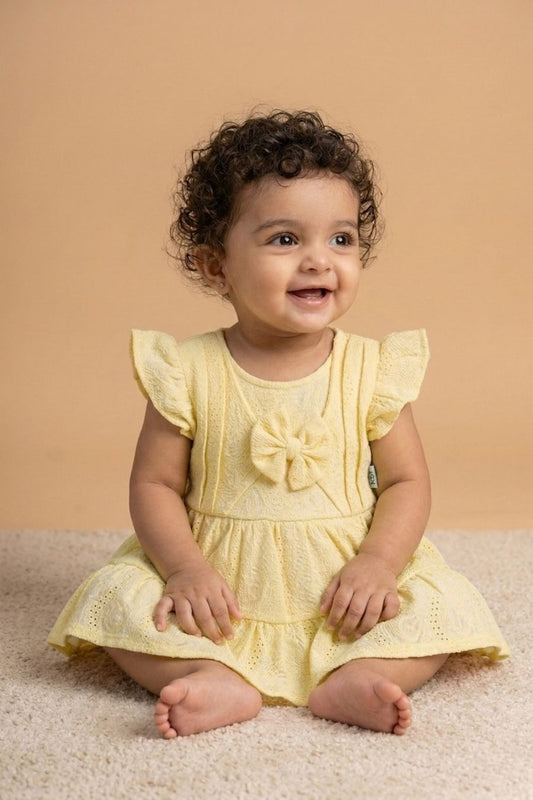 Pale Yellow Ruffle Frock