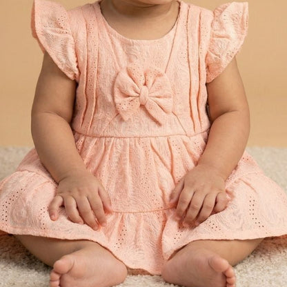 Pastel Peach Ruffle Frock
