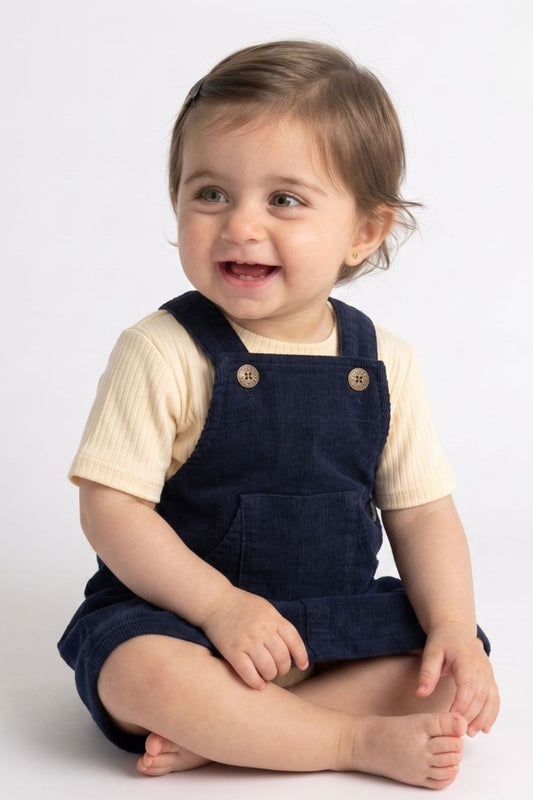 Deep Navy Blue-new Born Girls Baba Suit