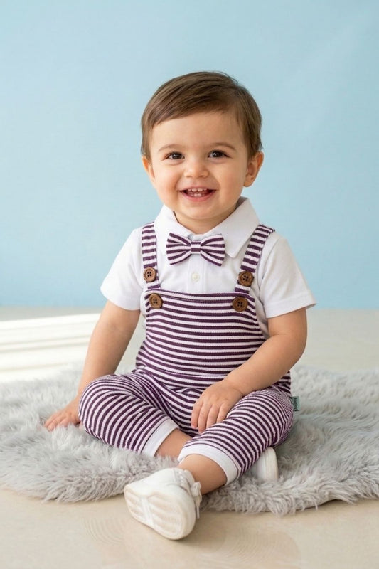 Striped Dungaree Set