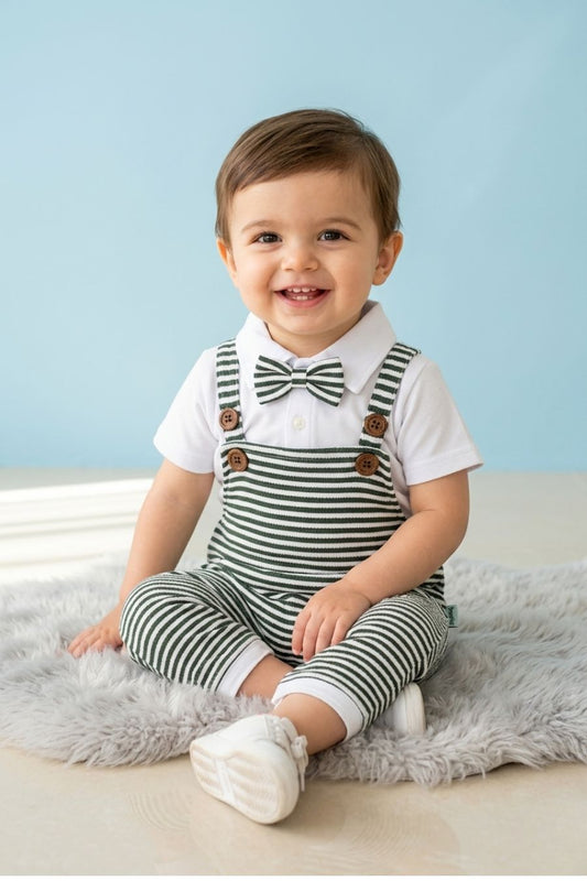 Striped Dungaree Set