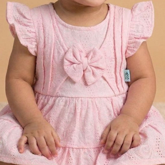 Blush pink Ruffle Frock for newborn –daily wear