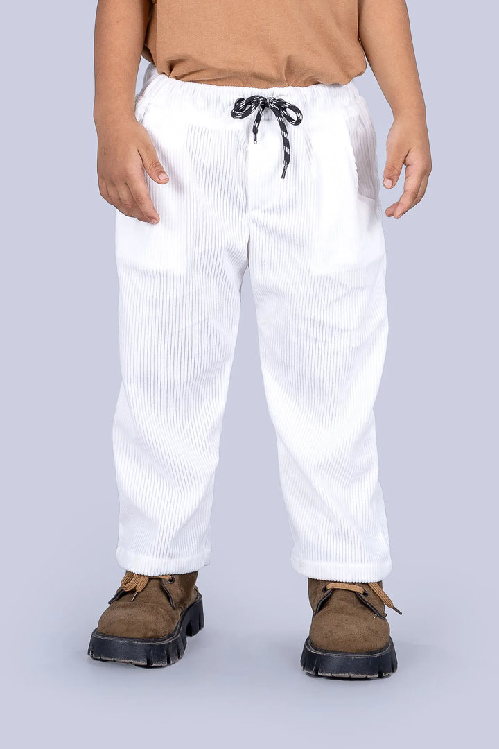 BOYS WHITE CORDUROY PANT – Happydotlive