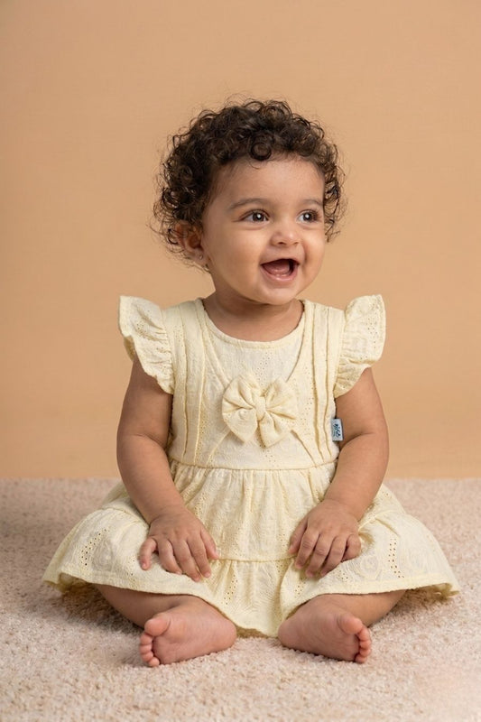 Powder Yellow Flared Frock