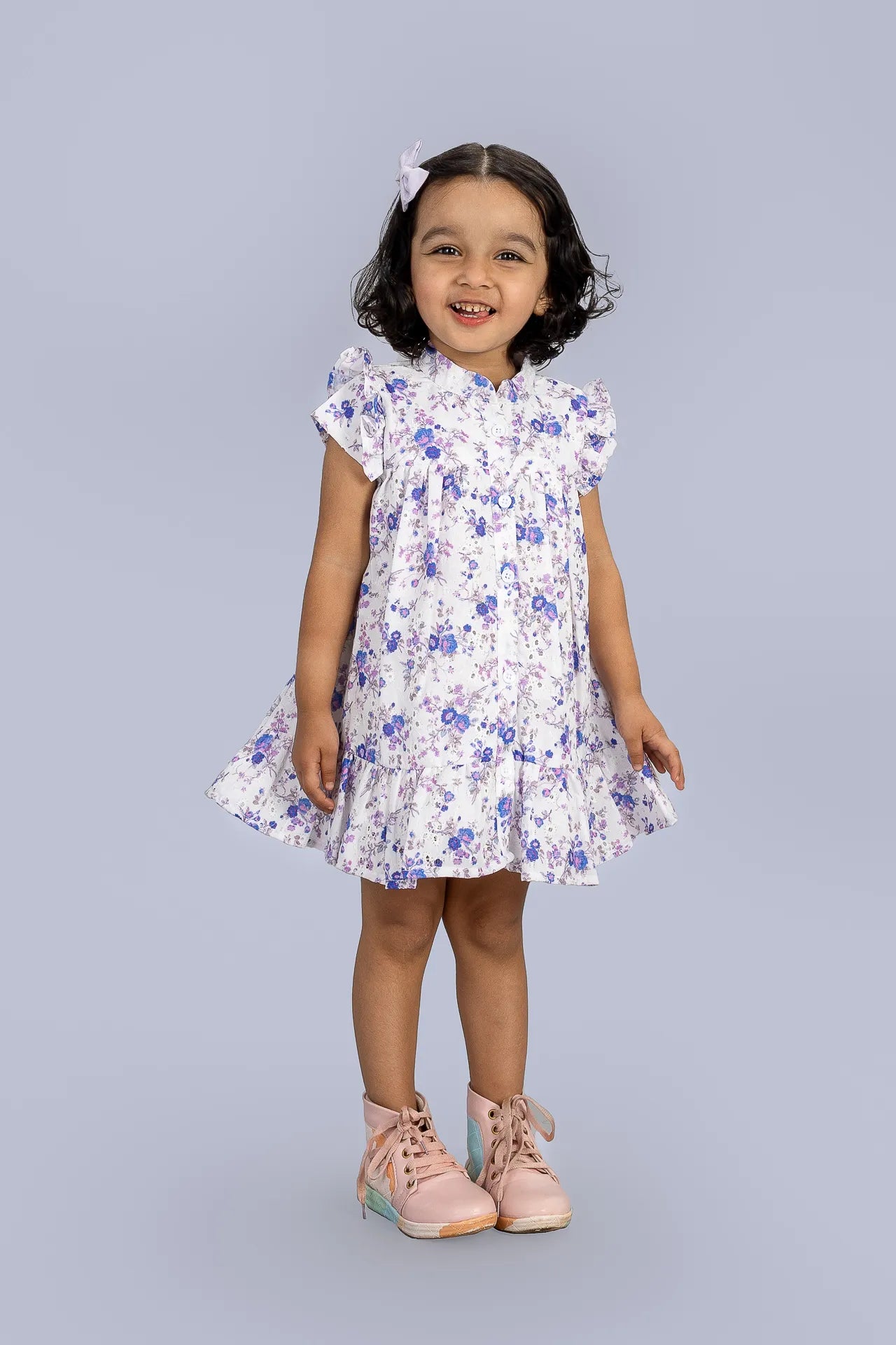 GIRLS COTTON HAKOBA LAVENDER FROCK