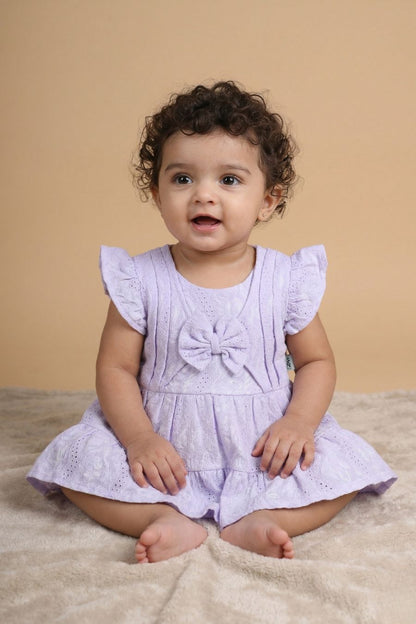 Lavender Ruffle Frock Newborn-daily Wear