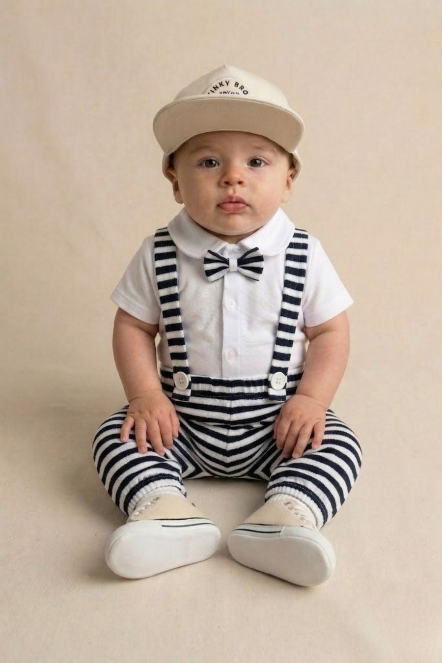 Classic Navy Blue-striped Baba Suit