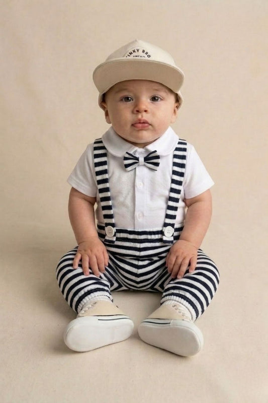 Classic Navy Blue-striped Baba Suit