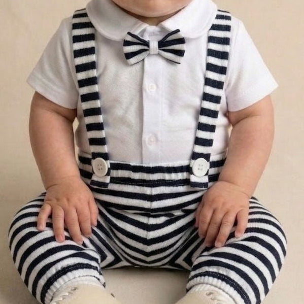 Classic Navy Blue-striped Baba Suit