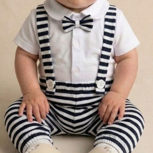 Classic Navy Blue-striped Baba Suit